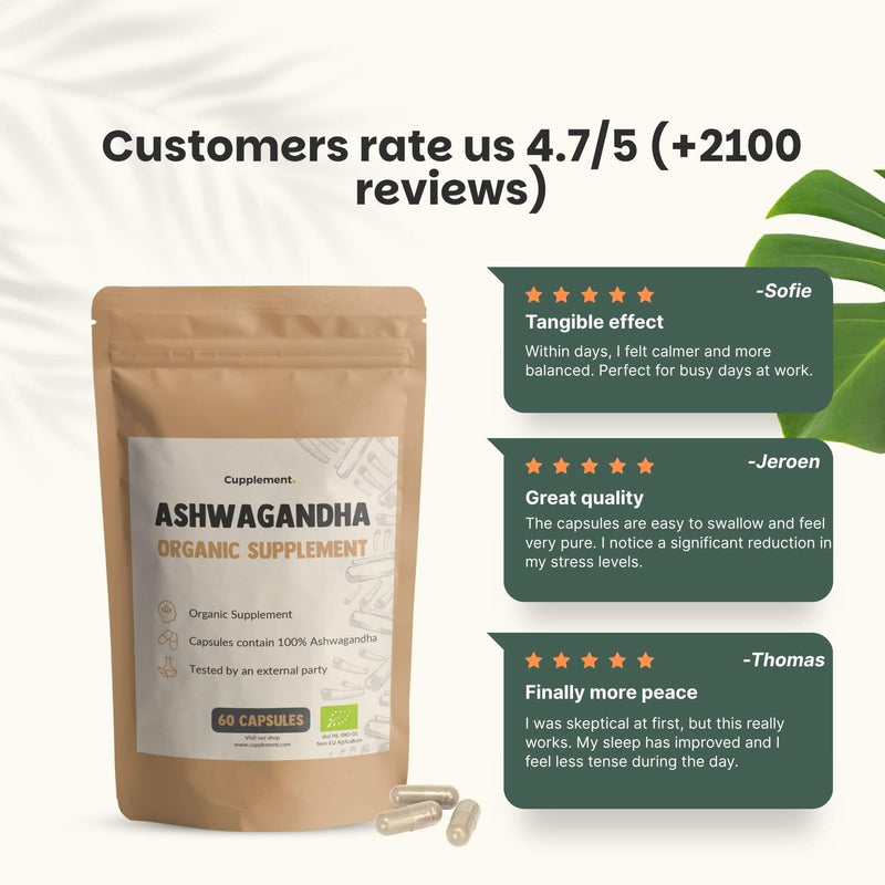 Organic ashwagandha capsules goyu supplement superfood