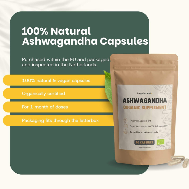 Organic ashwagandha capsules goyu supplement superfood