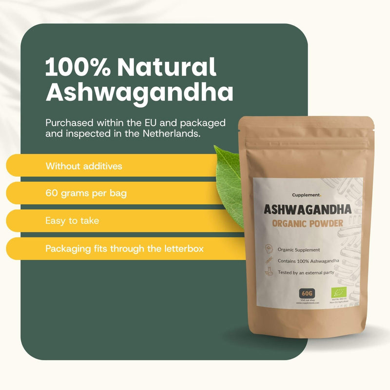 Organic ashwagandha powder goyu supplement superfood
