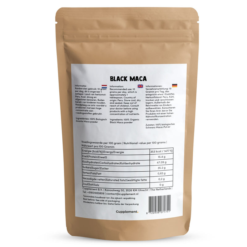 Schwarzes Maca Pulver Bio