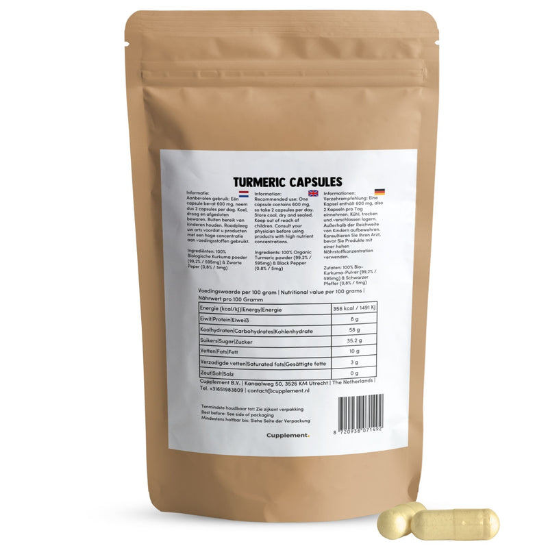 Kurkuma Capsules 600 mg Biologisch