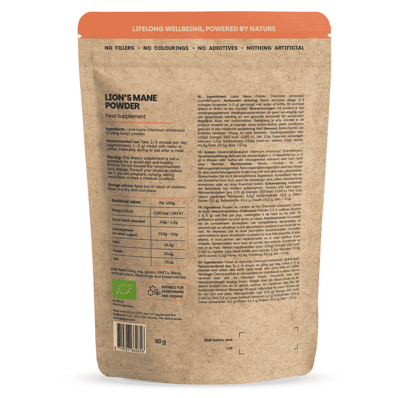 Lions Mane poeder goyu superfood supplement