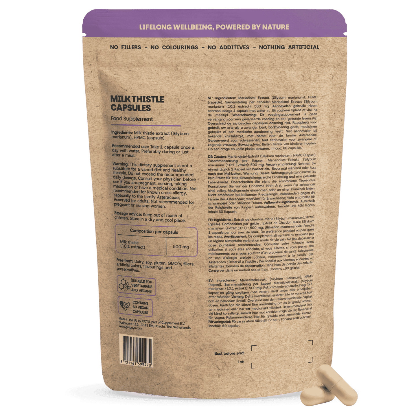 Mariadistel extract capsules goyu supplement superfood