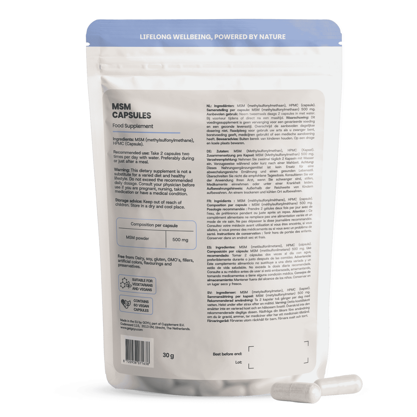 MSM capsules goyu superfood supplement