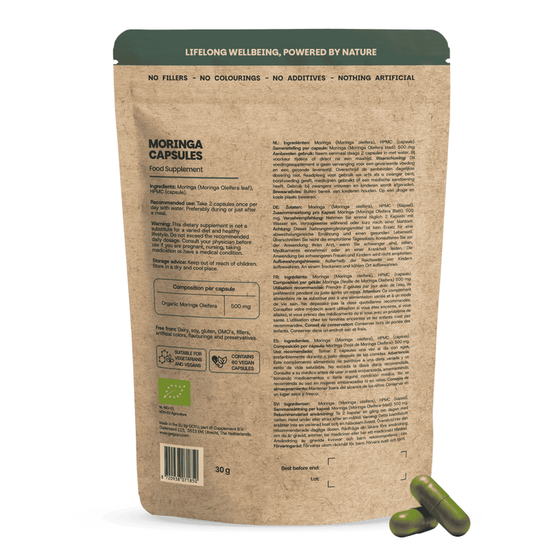 Biologische Moringa capsules goyu superfood supplement