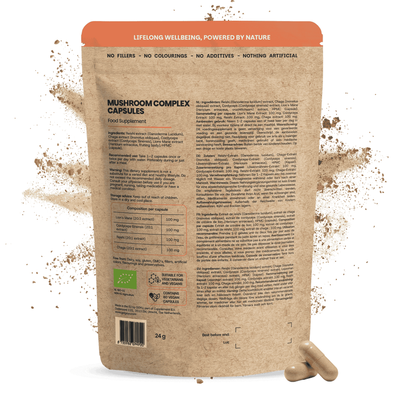 Biologische Paddenstoel complex extract capsules goyu superfood supplement