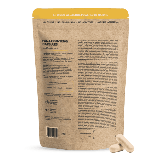 Panax Ginseng capsules goyu supplement superfood