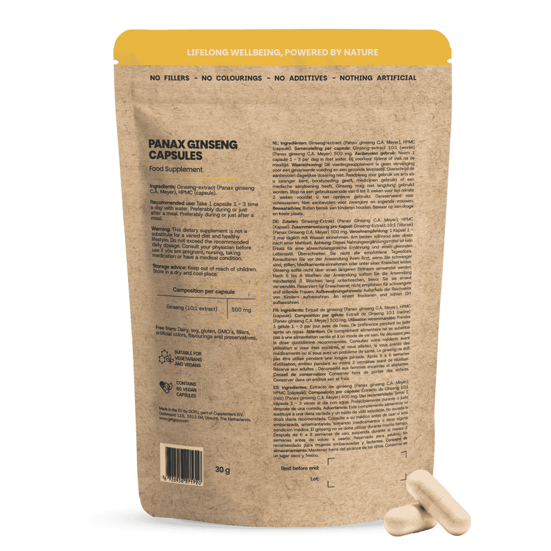 Panax Ginseng capsules goyu supplement superfood