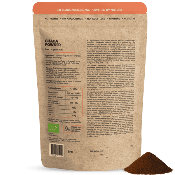 Biologische Chaga poeder goyu supplement superfood