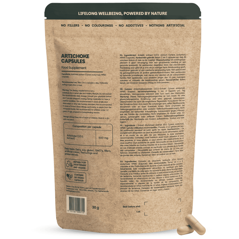 Artisjok extract capsules goyu supplement superfood