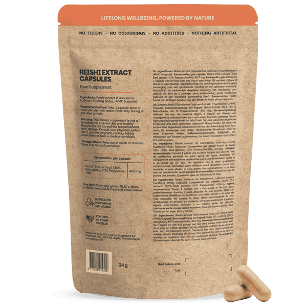 Reishi extract capsules goyu supplement superfood