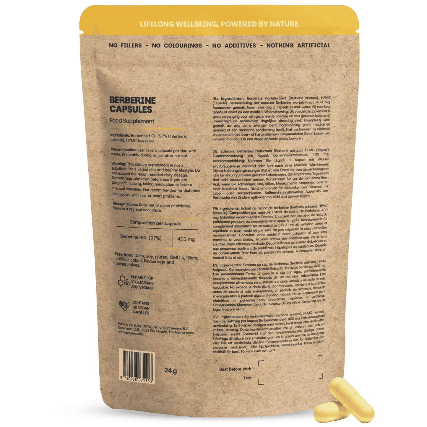 Berberine extract caspules goyu superfood supplement