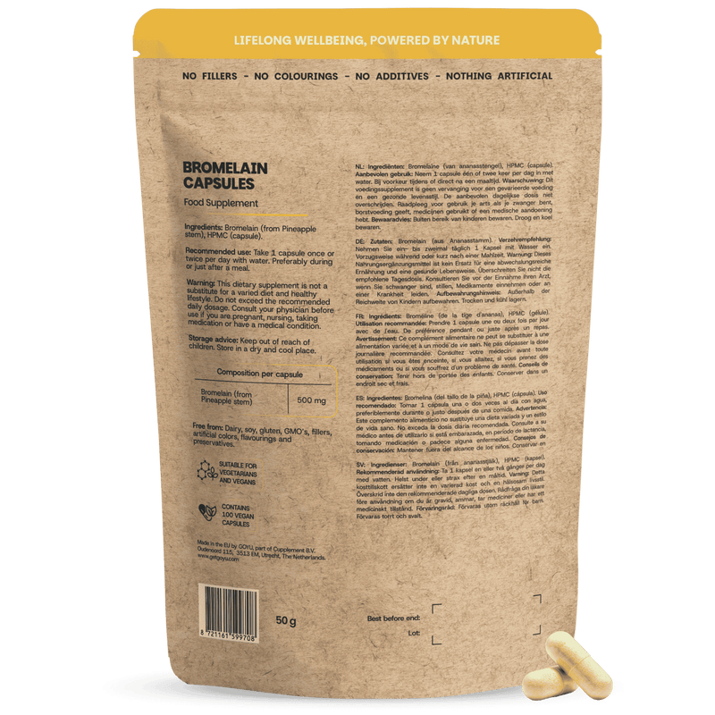 Bromelain capsules goyu supplement superfood