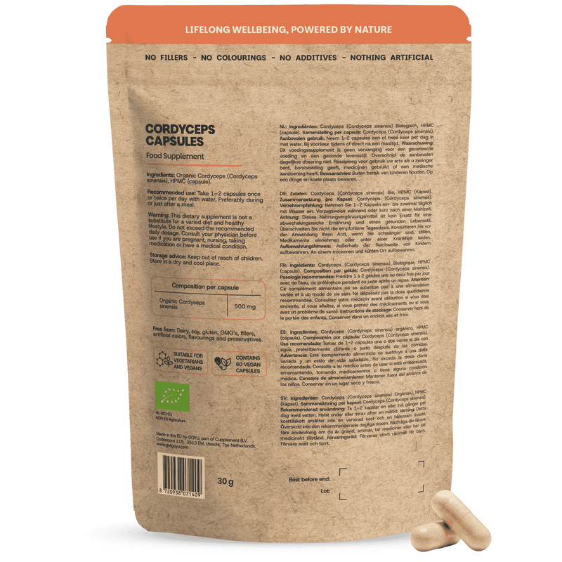 Cordyceps Capsules 500 mg Biologisch