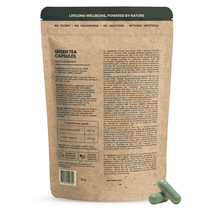 Groene thee Extract Capsules 200 mg (L-Theanine)