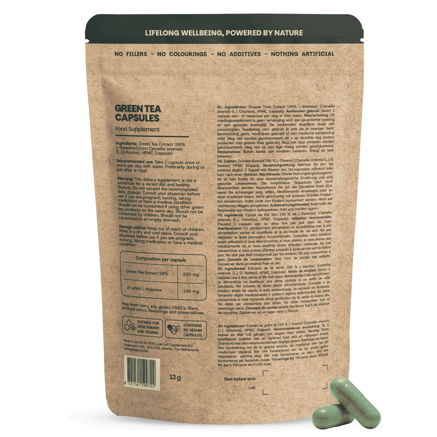 Grüner Tee Extrakt Kapseln 500 mg (L-Theanin)