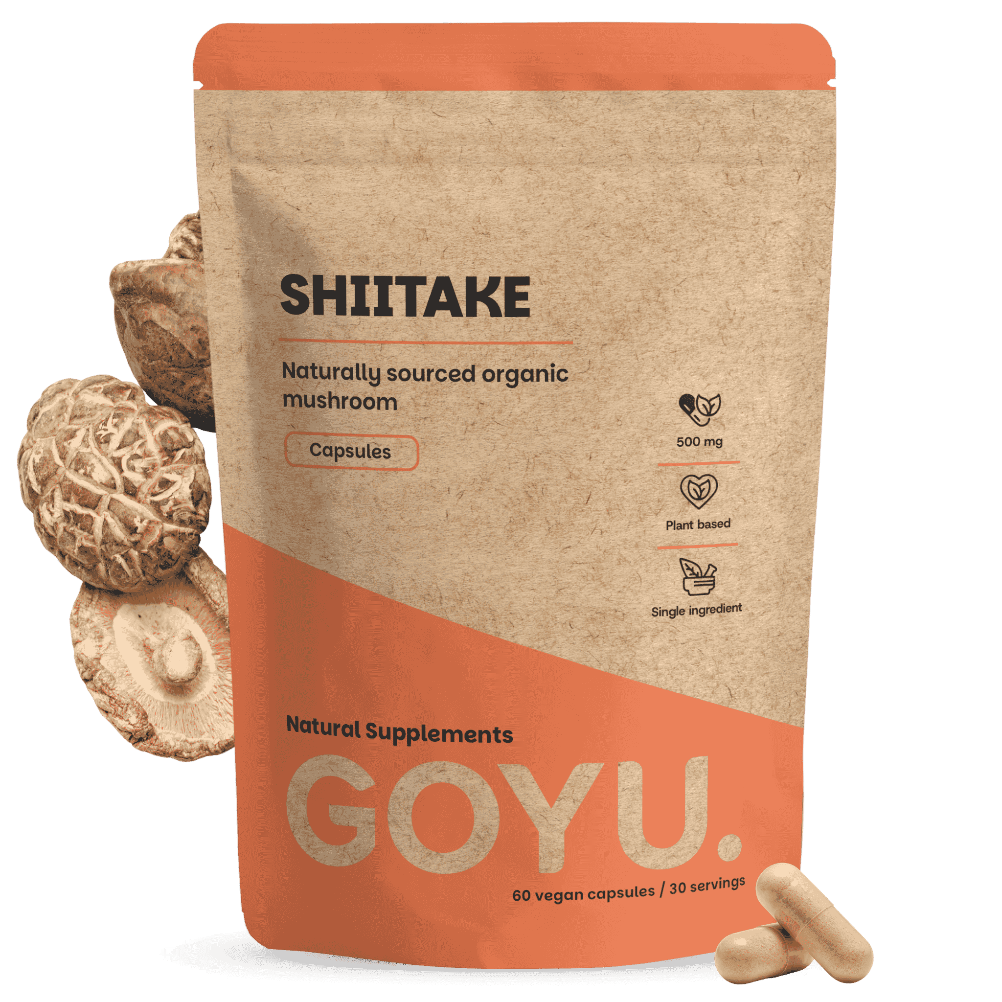 Shiitake Kapseln 500 mg Biologisch