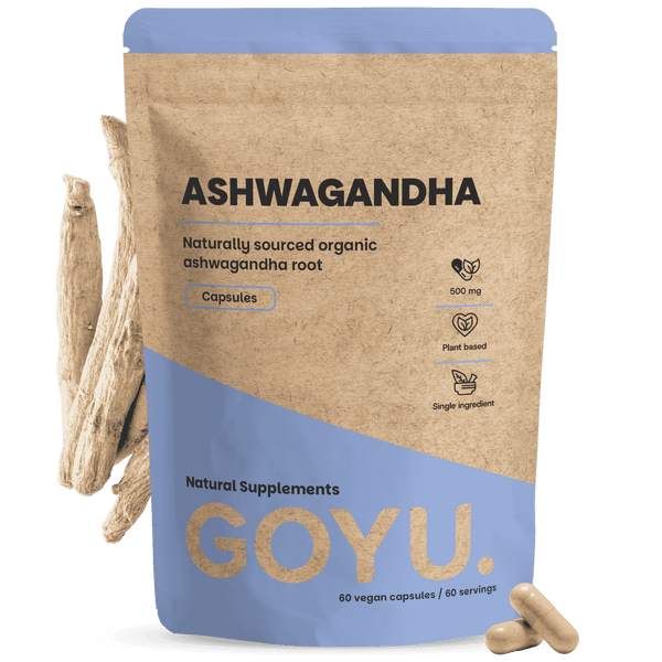 Organic ashwagandha capsules goyu supplement superfood