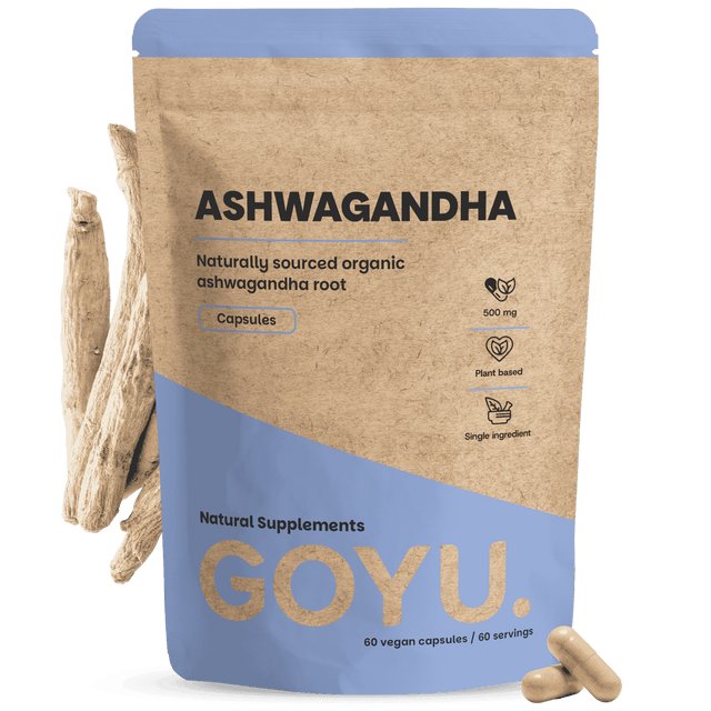 Organic ashwagandha capsules goyu supplement superfood
