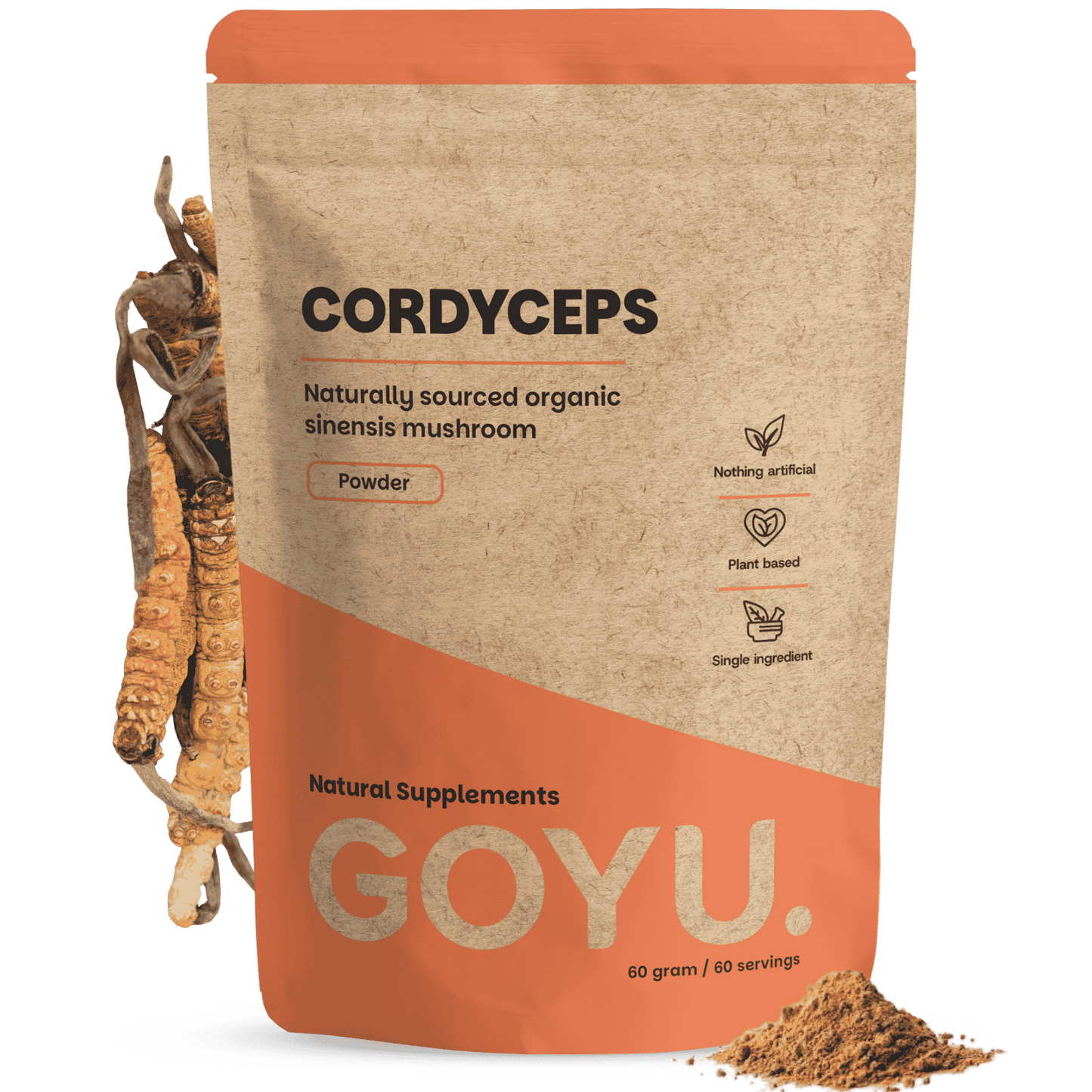 Biologische Cordyceps poeder goyu supplement superfood