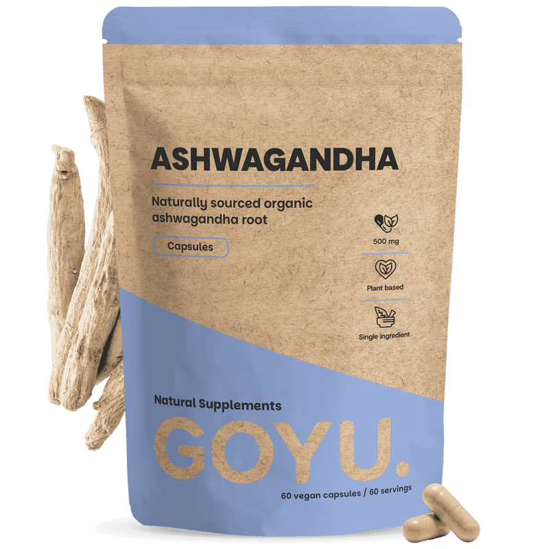 Organic ashwagandha capsules goyu supplement superfood