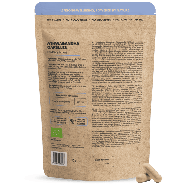 Organic ashwagandha capsules goyu supplement superfood