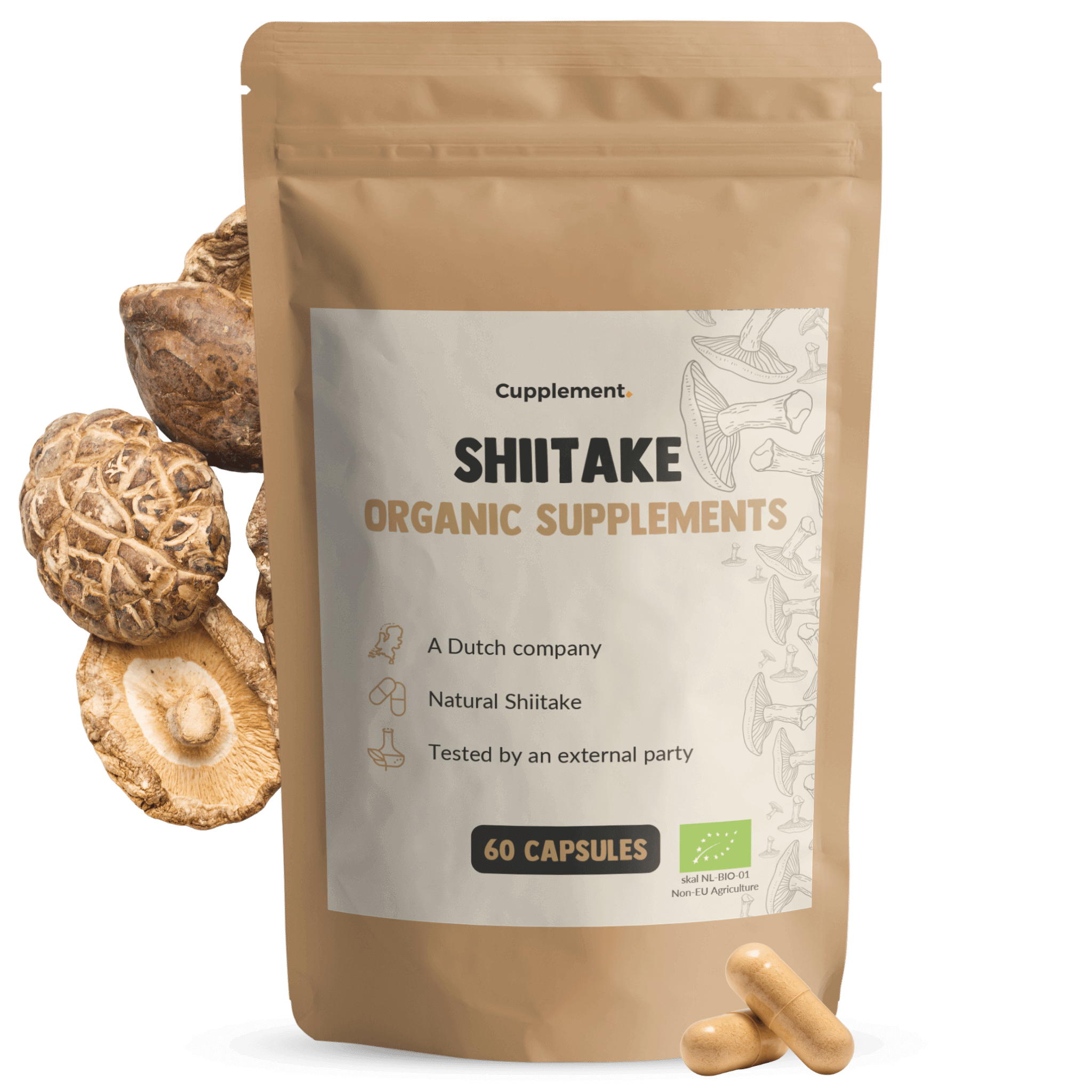 Shiitake Capsules 500 mg Biologisch