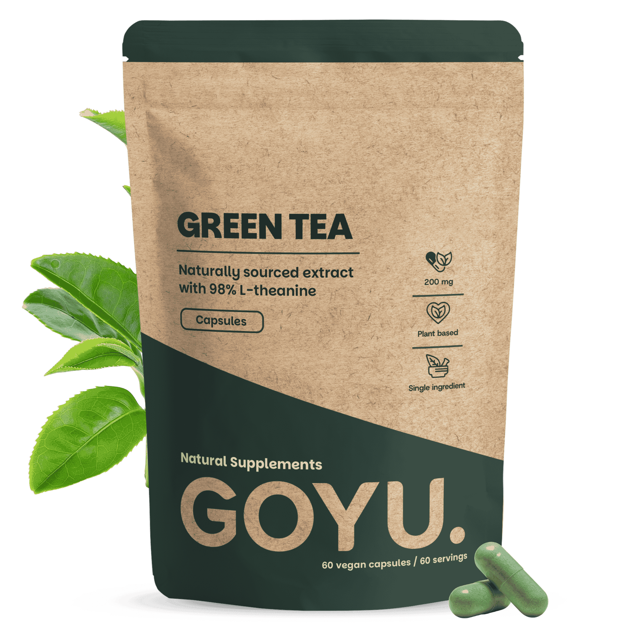 Grüner Tee Extrakt Kapseln 500 mg (L-Theanin)