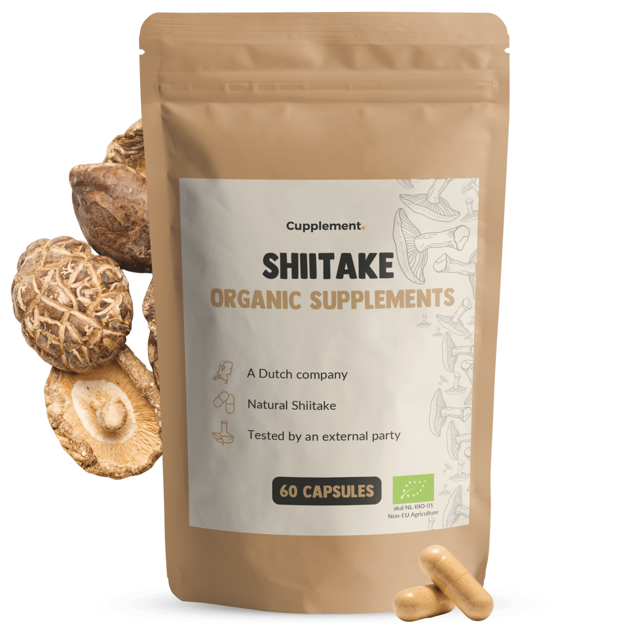 Shiitake Kapseln 500 mg Biologisch