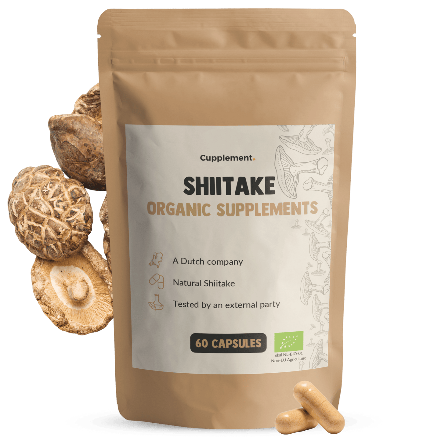 Shiitake Kapseln 500 mg Biologisch