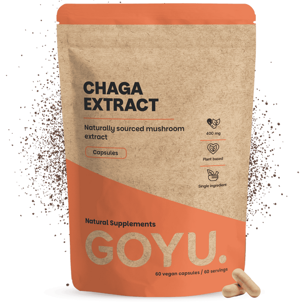 Chaga extract capsules goyu supplement superfood