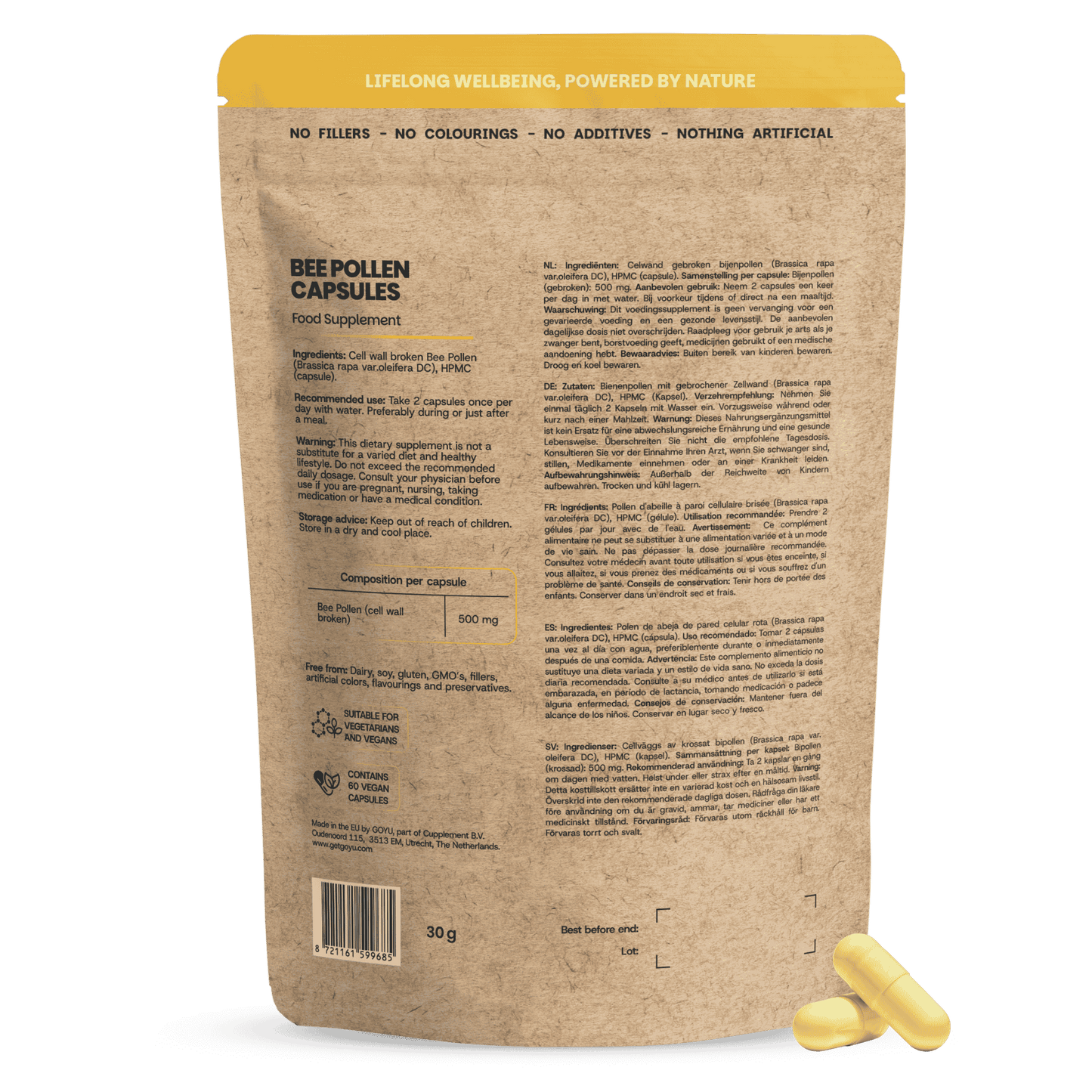 Bijenpollen extract capsules goyu supplement superfood