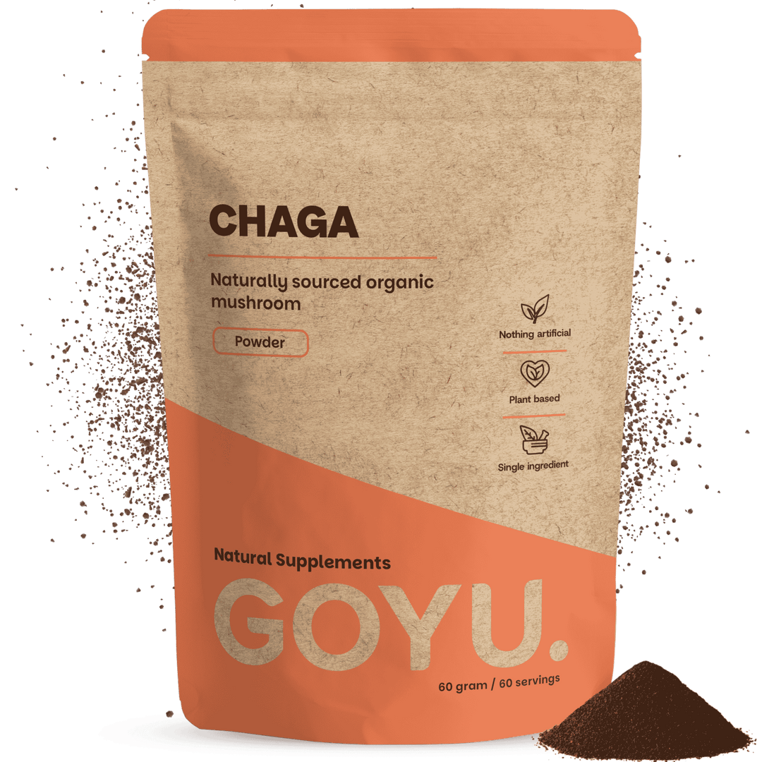 Biologische Chaga poeder goyu supplement superfood