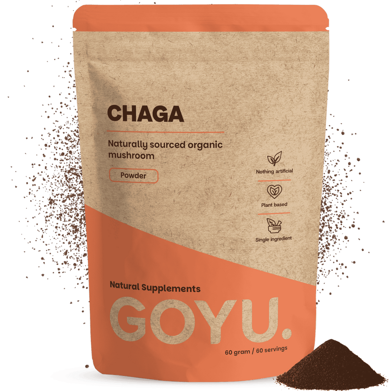 Biologische Chaga poeder goyu supplement superfood