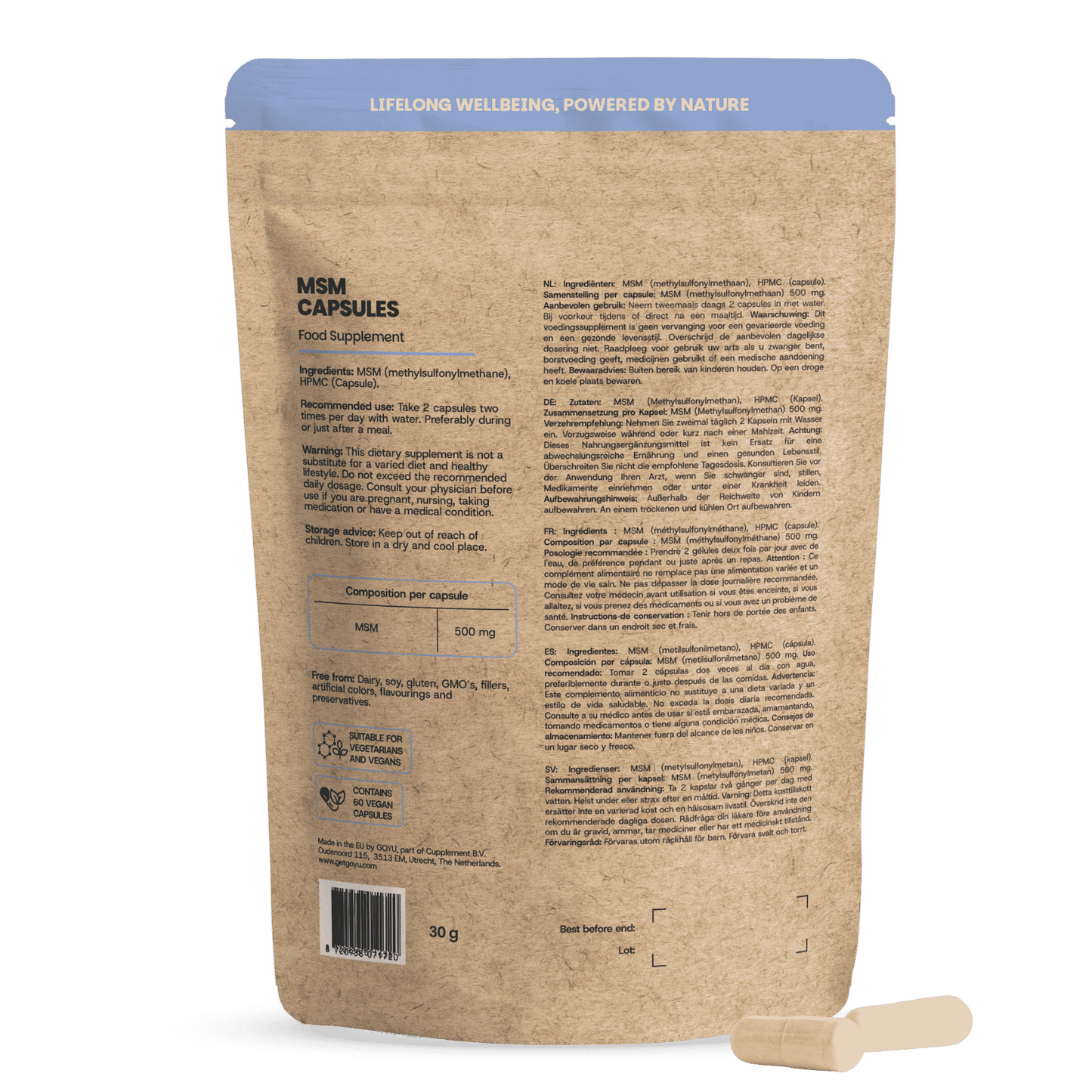 MSM capsules goyu superfood supplement
