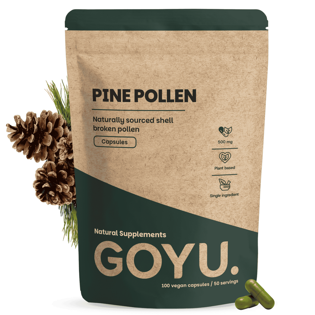 Pine pollen capsules goyu supplement superfood