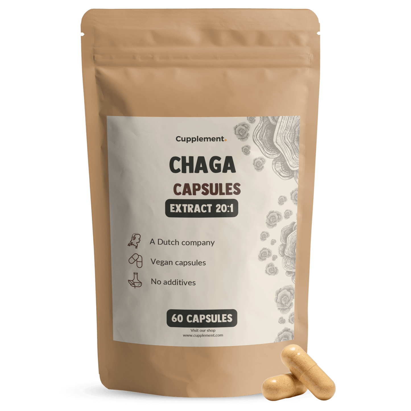 Chaga Extrakt Kapseln 400 mg BIO