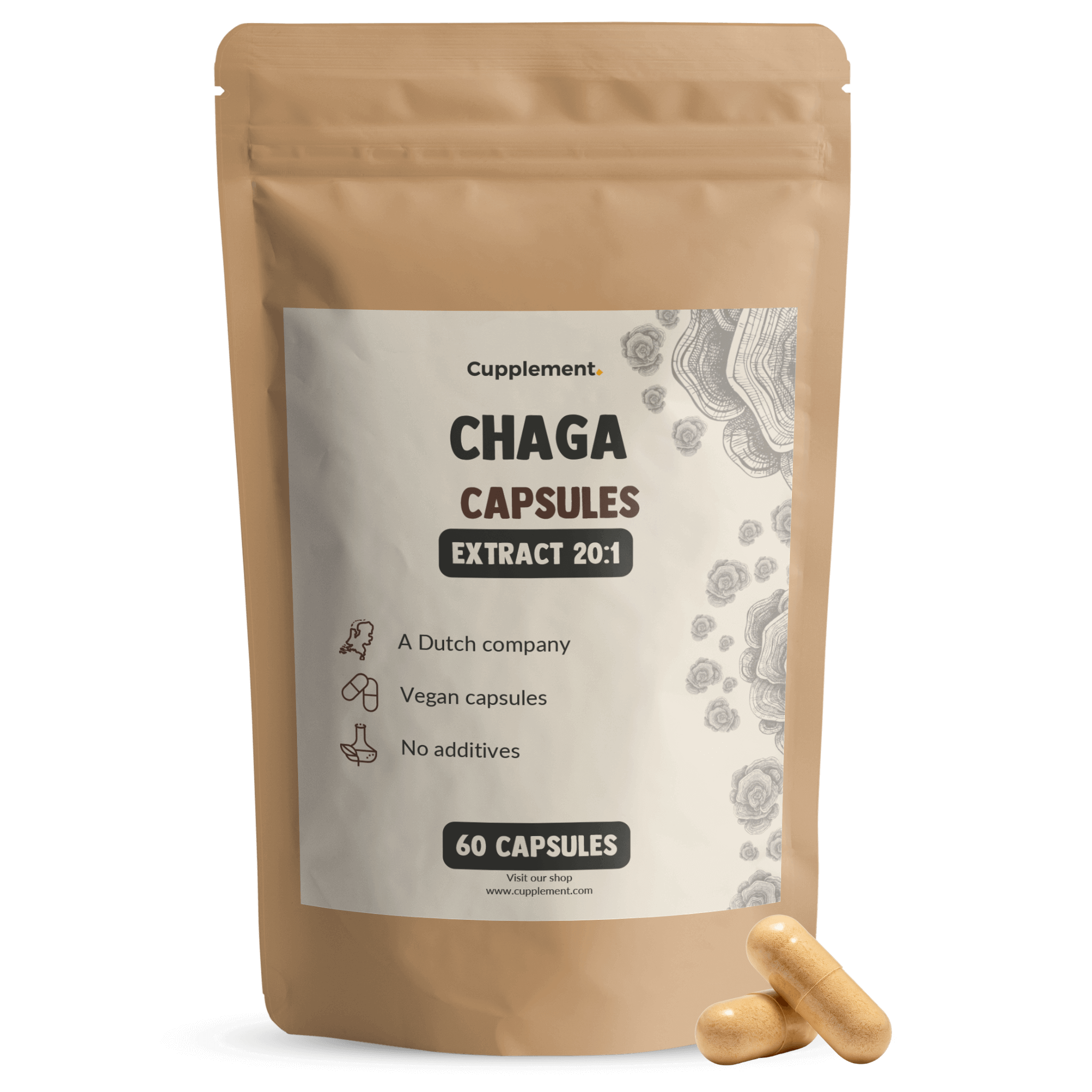Chaga Extract Capsules 400mg ORGANIC