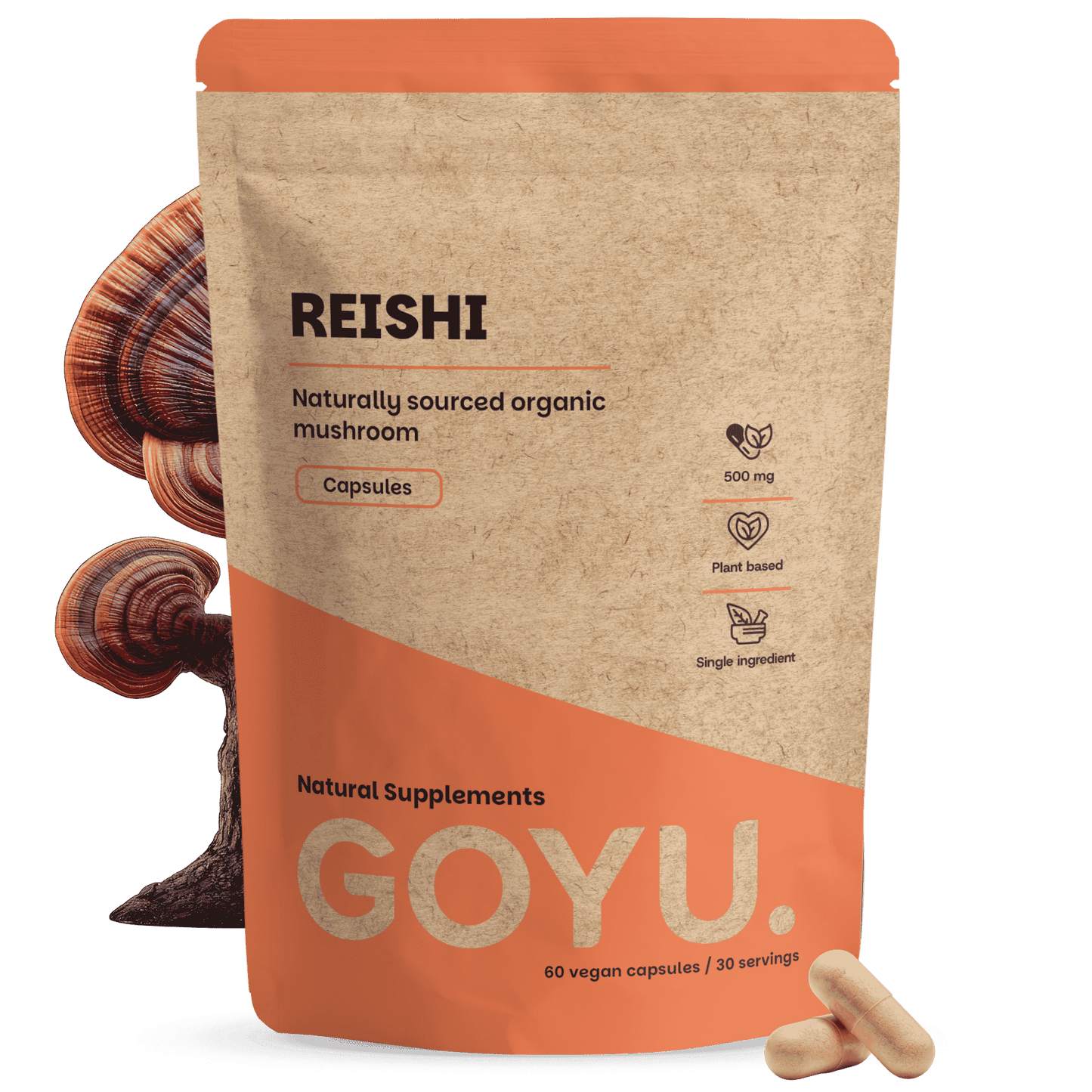 Biologische Reishi capsules goyu supplement superfood