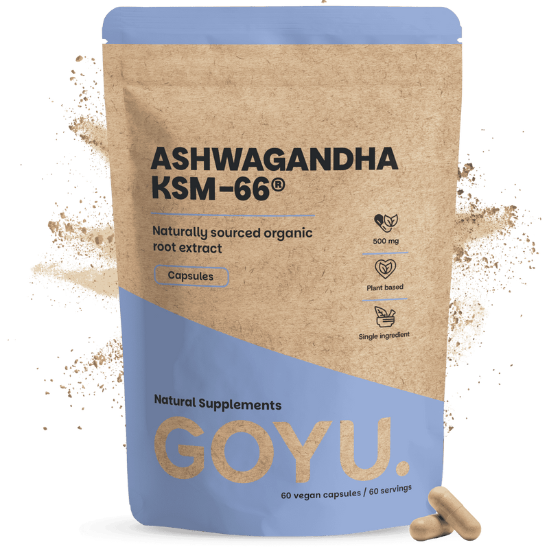 Biologische Ashwagandha KSM-66 extract capsules goyu superfood supplement