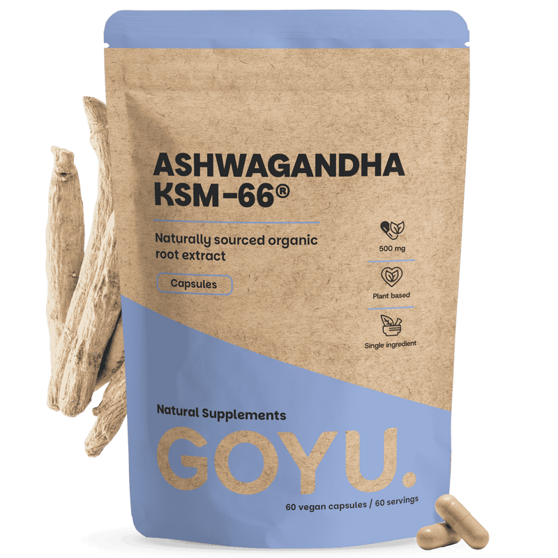 Biologische Ashwagandha KSM-66 extract capsules goyu superfood supplement