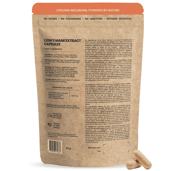 Lions Mane extract capsules goyu superfood supplement
