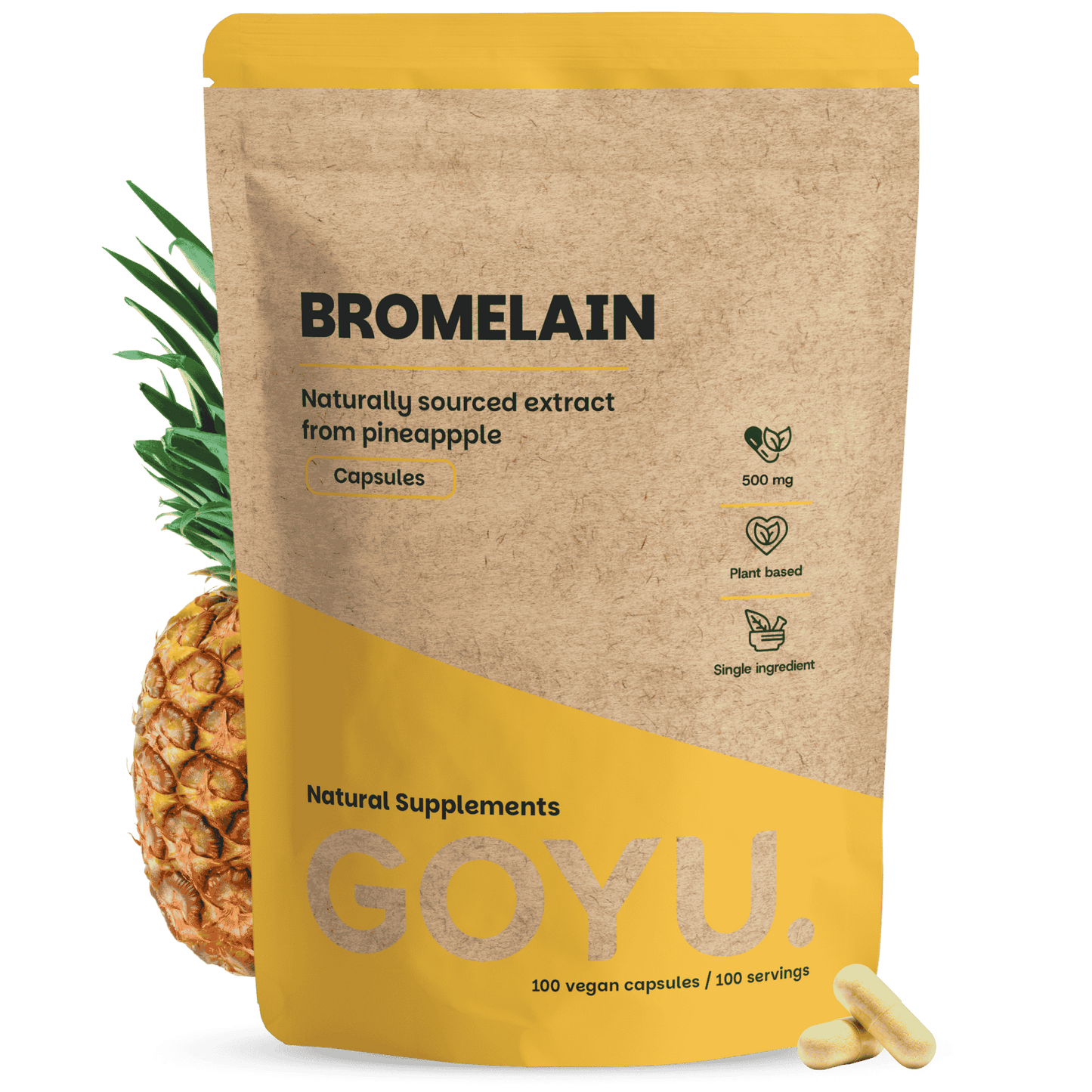 Bromelain capsules goyu supplement superfood