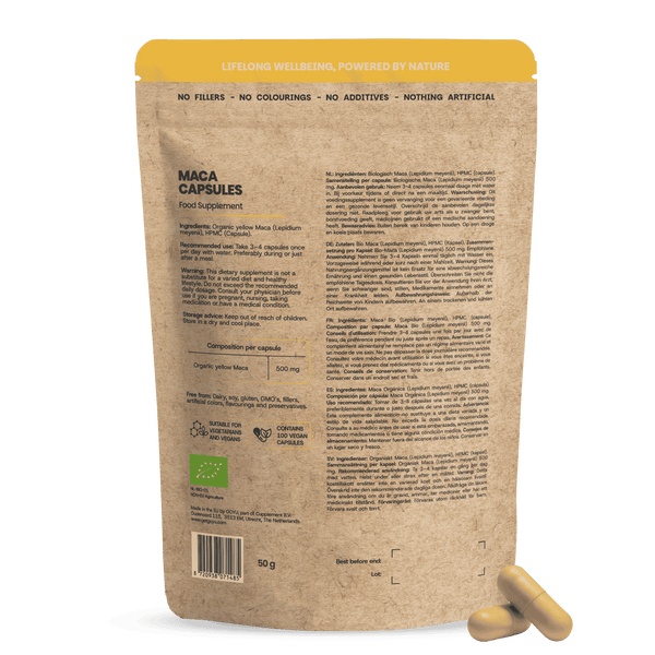Maca capsules goyu supplement superfood