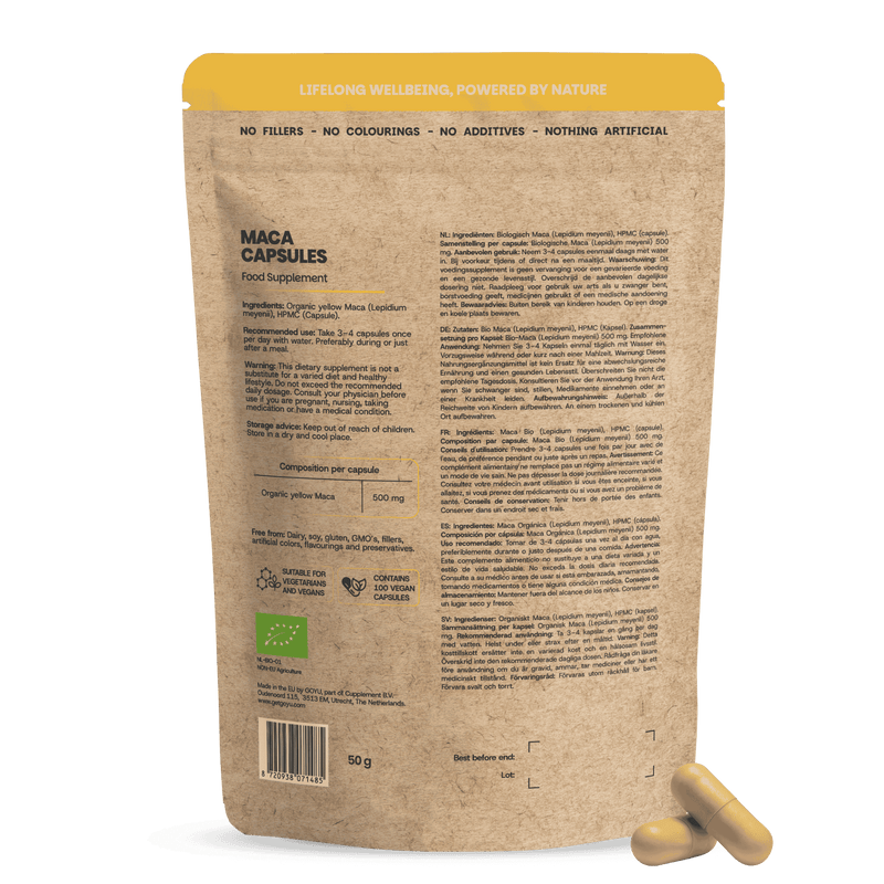 Maca capsules goyu supplement superfood