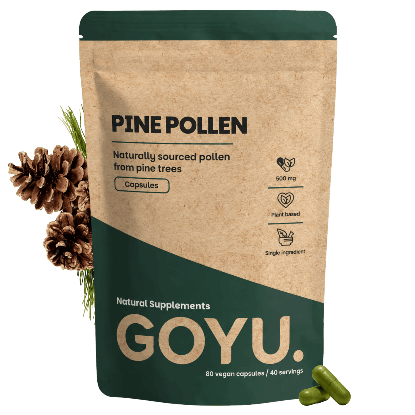 Capsules de pollen de pin 500 mg