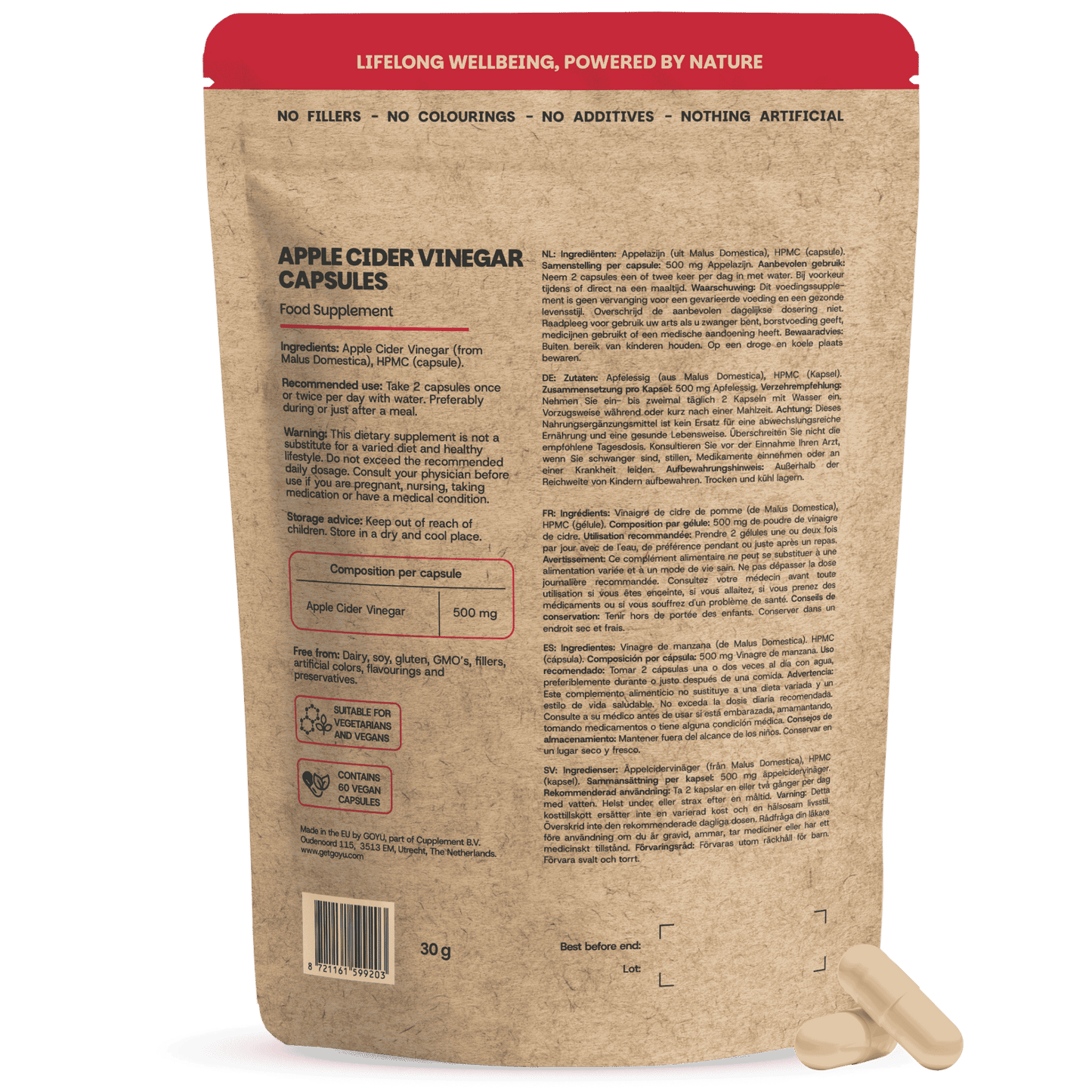 Packshot back Apple cider vinegar