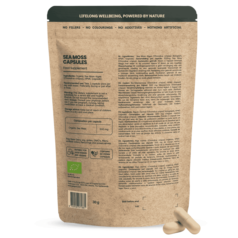 Biologische Sea Moss capsules goyu superfood supplement