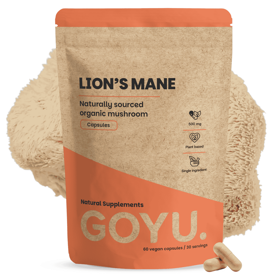 Lions mane capsules goyu supplement superfood