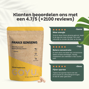 Panax Ginseng capsules goyu supplement superfood